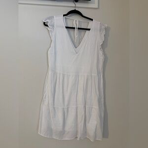 Abercrombie & Fitch White Tiered Midi Dress